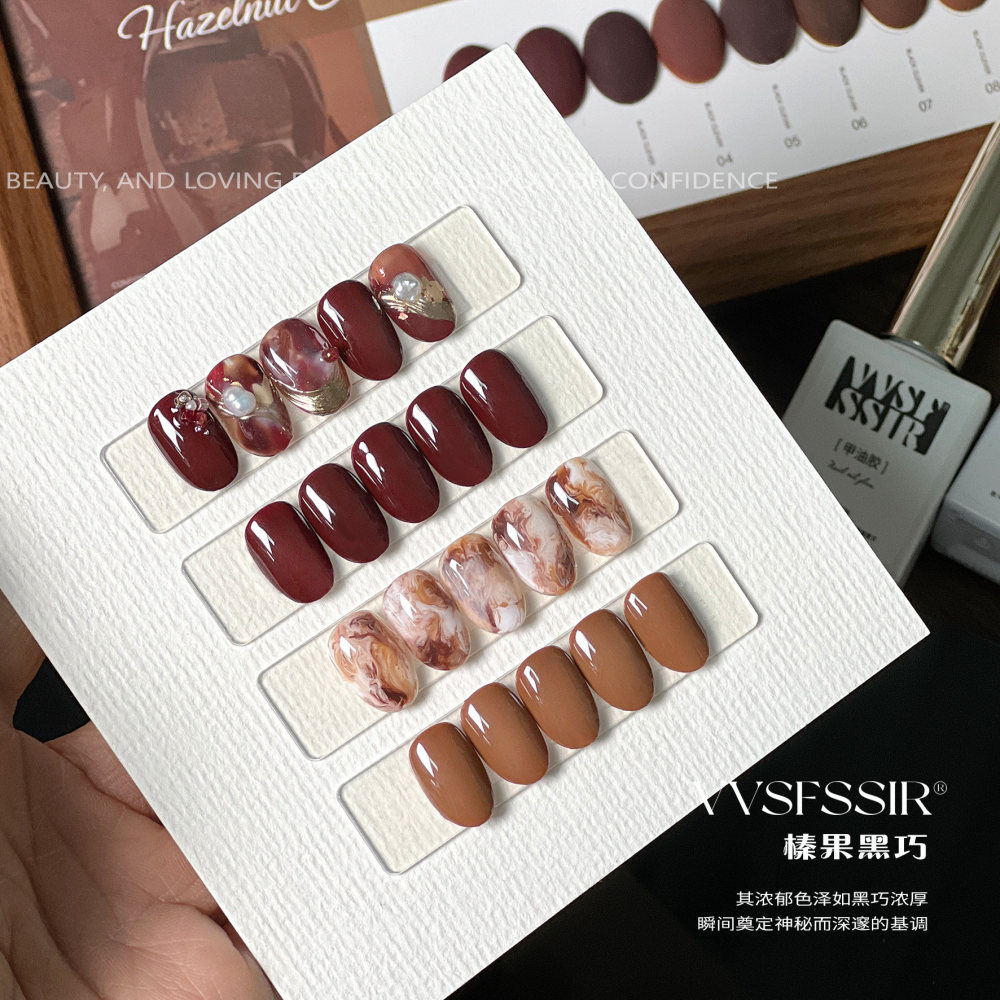 VVSFSSIR Hazelnut Brown Gel Nail Polish Set – Trendy Autumn Winter Shades