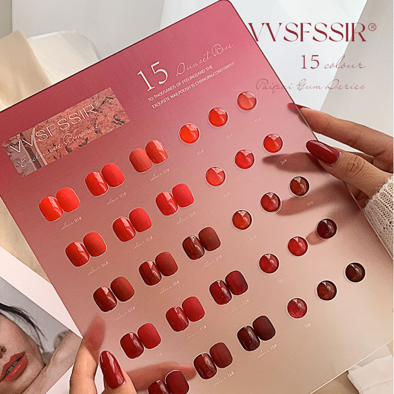 VVSFSSIR Encore Red Gel Nail Polish – Sunset Rose & Cherry Red Shades