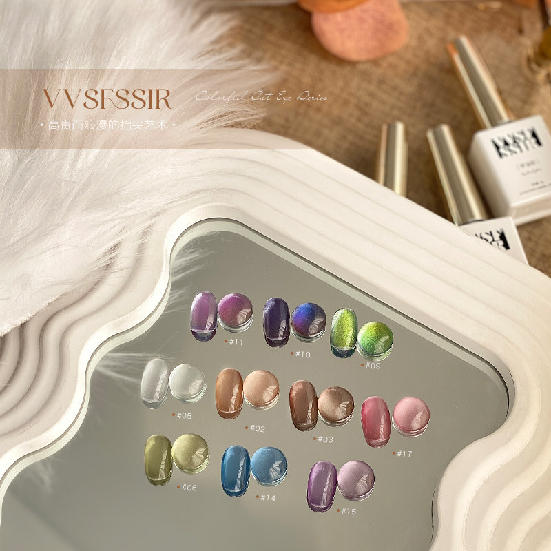 VVSFSSIR 36-Color Cat Eye Gel Nail Polish – Moonlight Silk Gem Collection