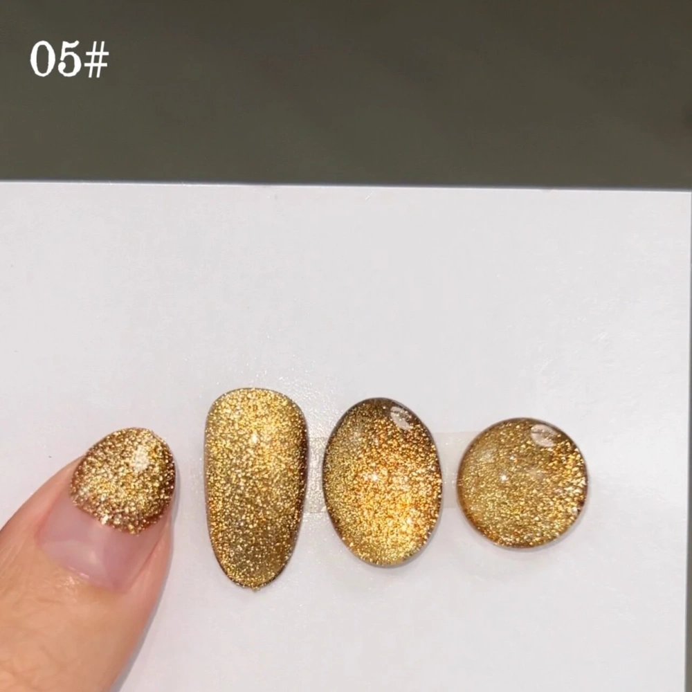 VVSFSSIR Nail Cat Eye Magnetic Gel Polish Platinum Super Flash Chunky Glitter Highly Pigmented No Wipe Whitening Salon Manicure