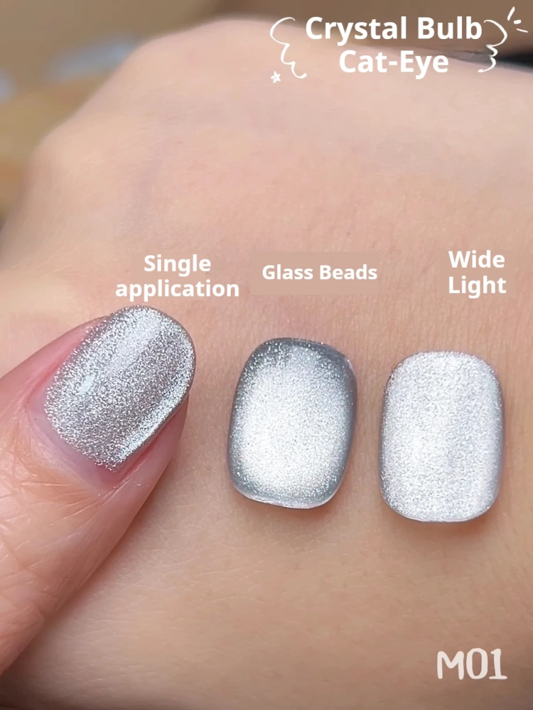 VVSFSSIR Nail 2025 White Flash Cat Eye Gel Polish, Milky Pearl Reflective Shine, Magnetic Soak Off UV LED, Salon Nail Art Kit