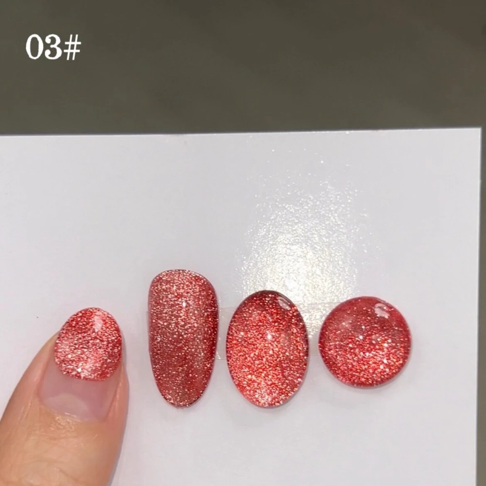 VVSFSSIR Nail Cat Eye Magnetic Gel Polish Platinum Super Flash Chunky Glitter Highly Pigmented No Wipe Whitening Salon Manicure