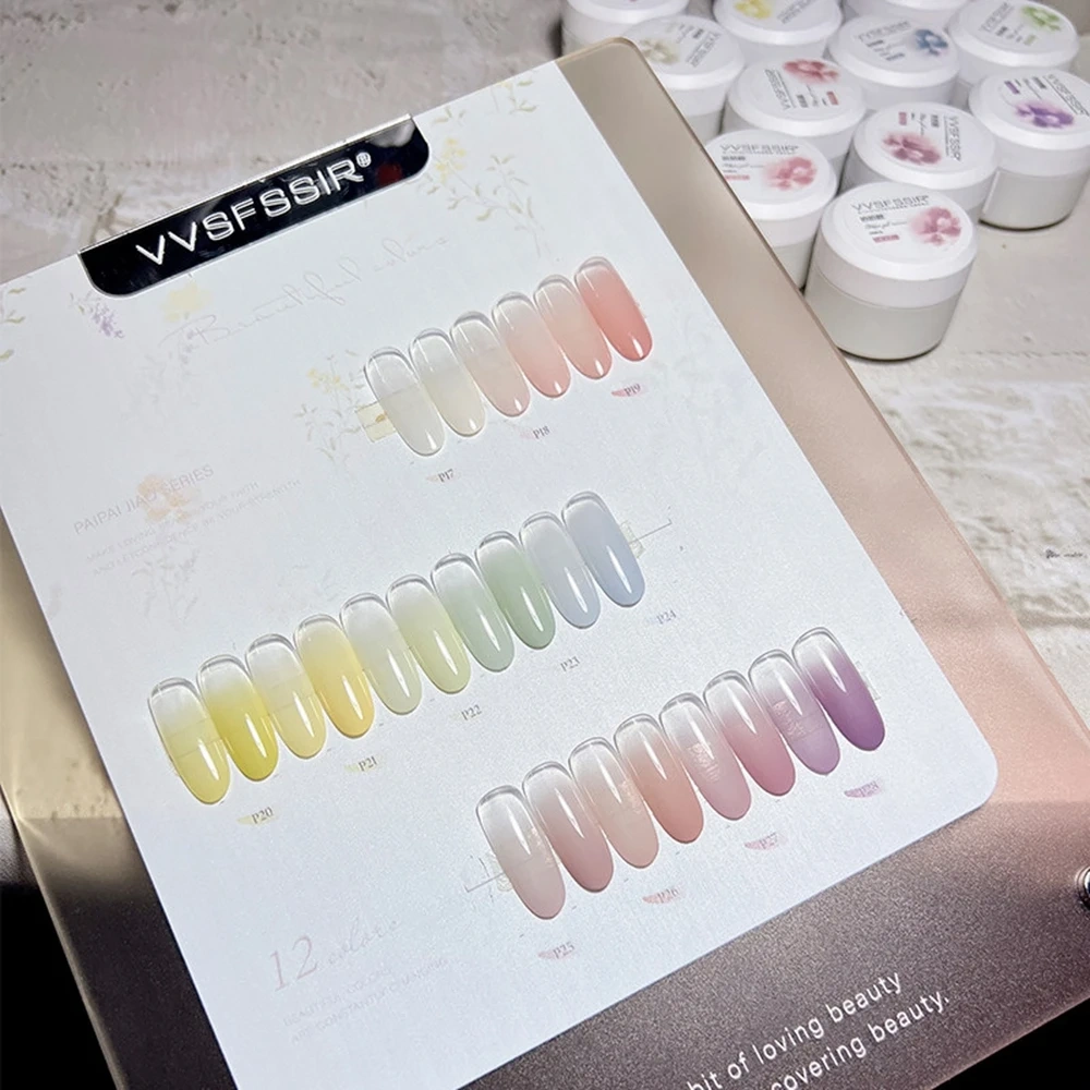 VVSFSSIR Nail Rose Garden Poke Gel Set, 9 Colors High-Pigment Painting Gel, Soak Off UV LED, Full Coverage Gradient Nail Art Kit
