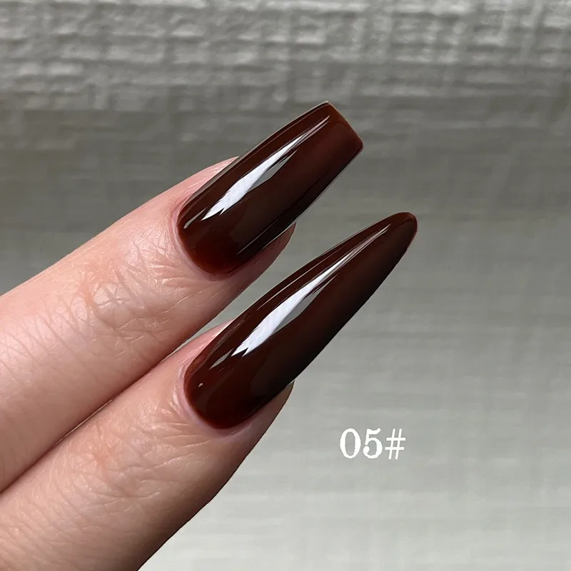 VVSFSSIR Nail Gel Polish Set Soak Off UV LED Solid Color Hazelnut Chocolate Brown Nude Manicure Whitening Nail Art Starter Kit