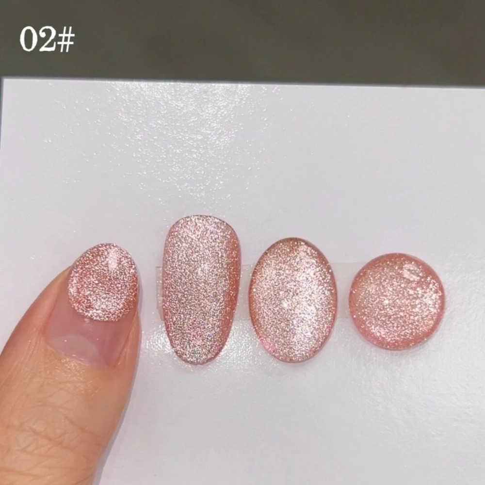 VVSFSSIR Nail Cat Eye Magnetic Gel Polish Platinum Super Flash Chunky Glitter Highly Pigmented No Wipe Whitening Salon Manicure