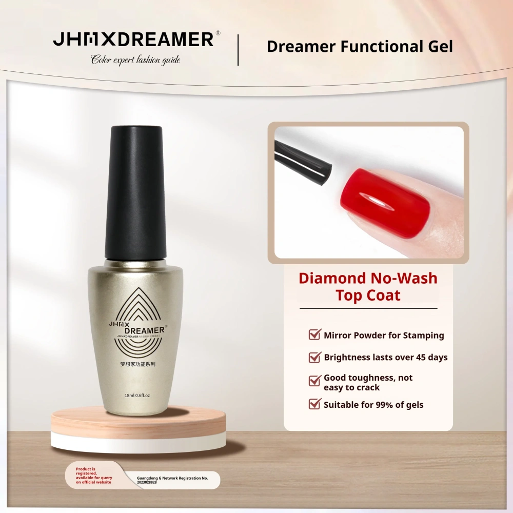 JHMX Dreamer Builder Gel System – Strengthening Base & No-Wipe Top Coat