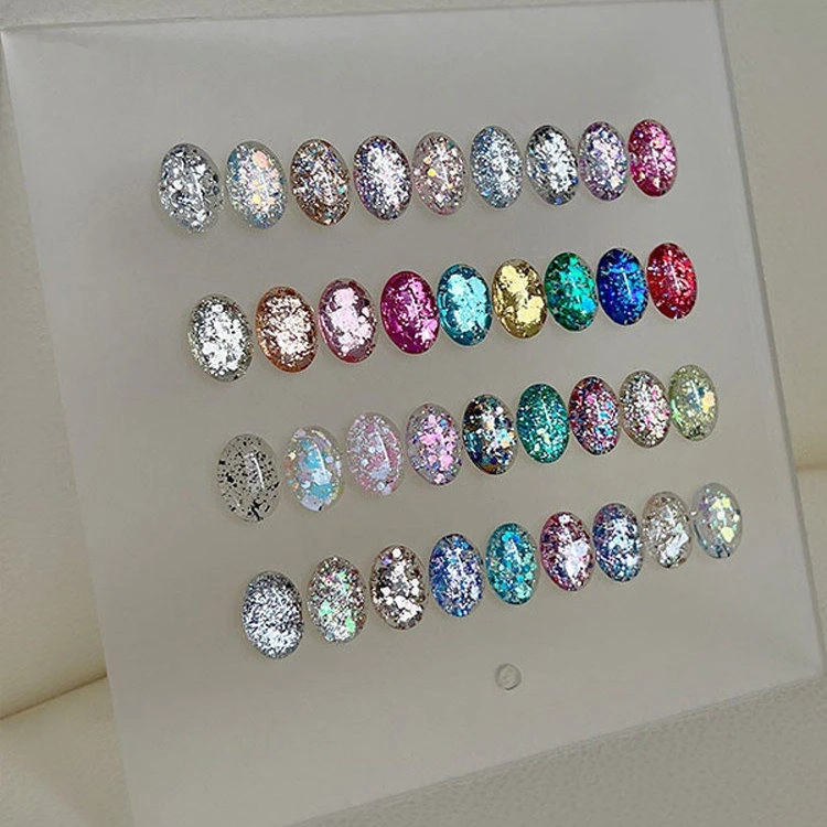 VVSFSSIR Nail Chunky Glitter Gel Nail Polish Set, Soak Off UV LED Nail Art, Sparkly Big Glitter Jar, Salon-Quality Manicure
