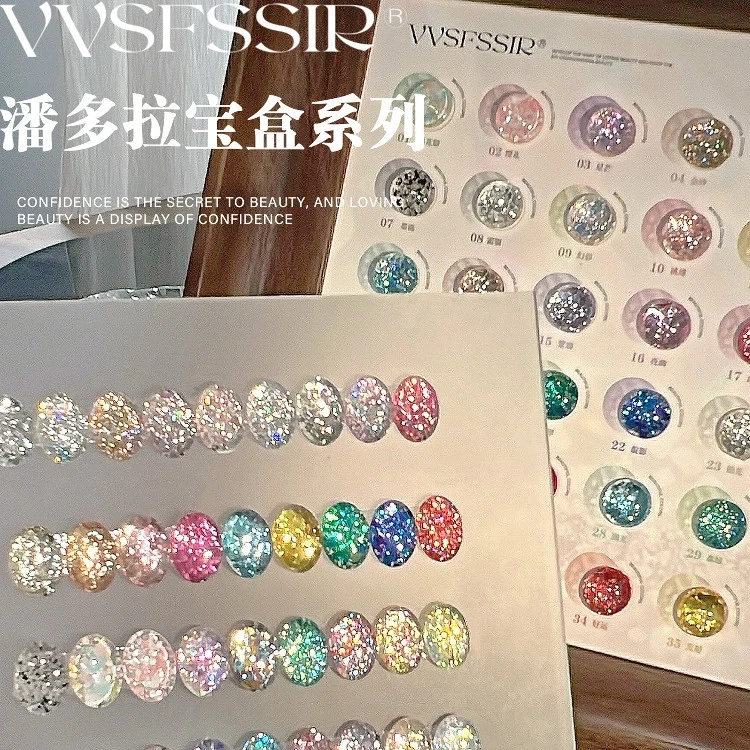 VVSFSSIR Nail Chunky Glitter Gel Nail Polish Set, Soak Off UV LED Nail Art, Sparkly Big Glitter Jar, Salon-Quality Manicure
