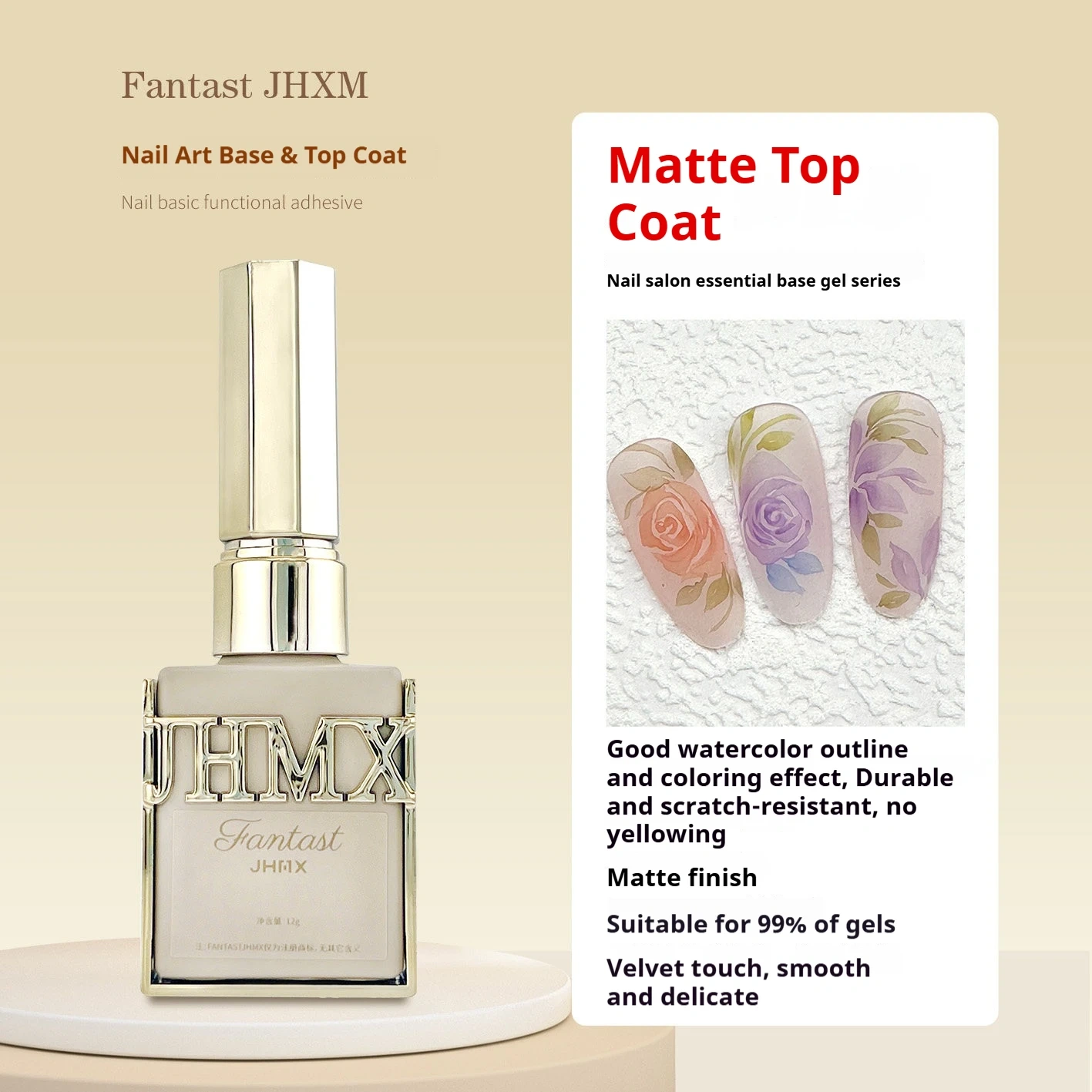 VVSFSSIR Nail Mini Gold Bottle Function Gel Set, Base Coat, Self-Leveling Top Coat, Builder Gel, Soak Off UV LED, Nail Salon Kit