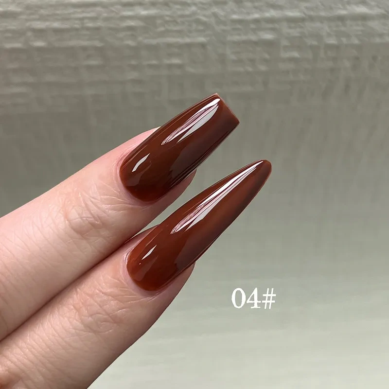 VVSFSSIR Nail Gel Polish Set Soak Off UV LED Solid Color Hazelnut Chocolate Brown Nude Manicure Whitening Nail Art Starter Kit