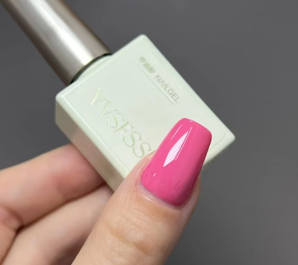 VVSFSSIR Nail Jelly Pink Gel Nail Polish, High Pigment Solid Color Soak Off UV LED, Odorless Salon Nail Art Gel