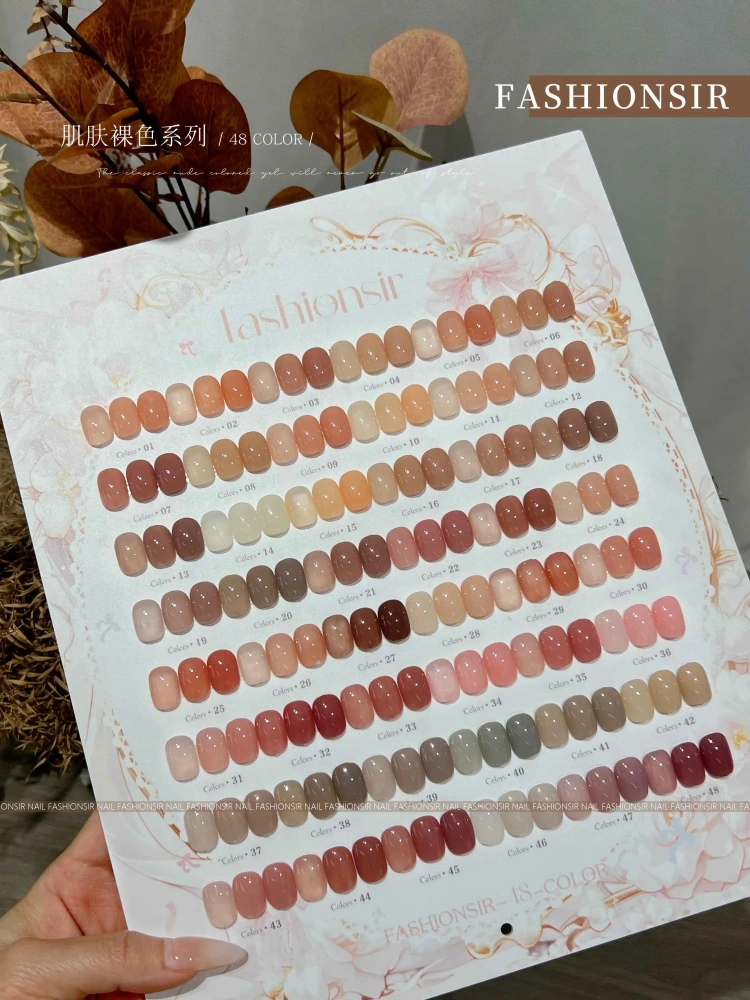 VVSFSSIR Nail 48 Colors Sheer Jelly Gel Nail Polish Set, Milky Translucent Nude Soak Off UV LED, Natural Nail Art Kit