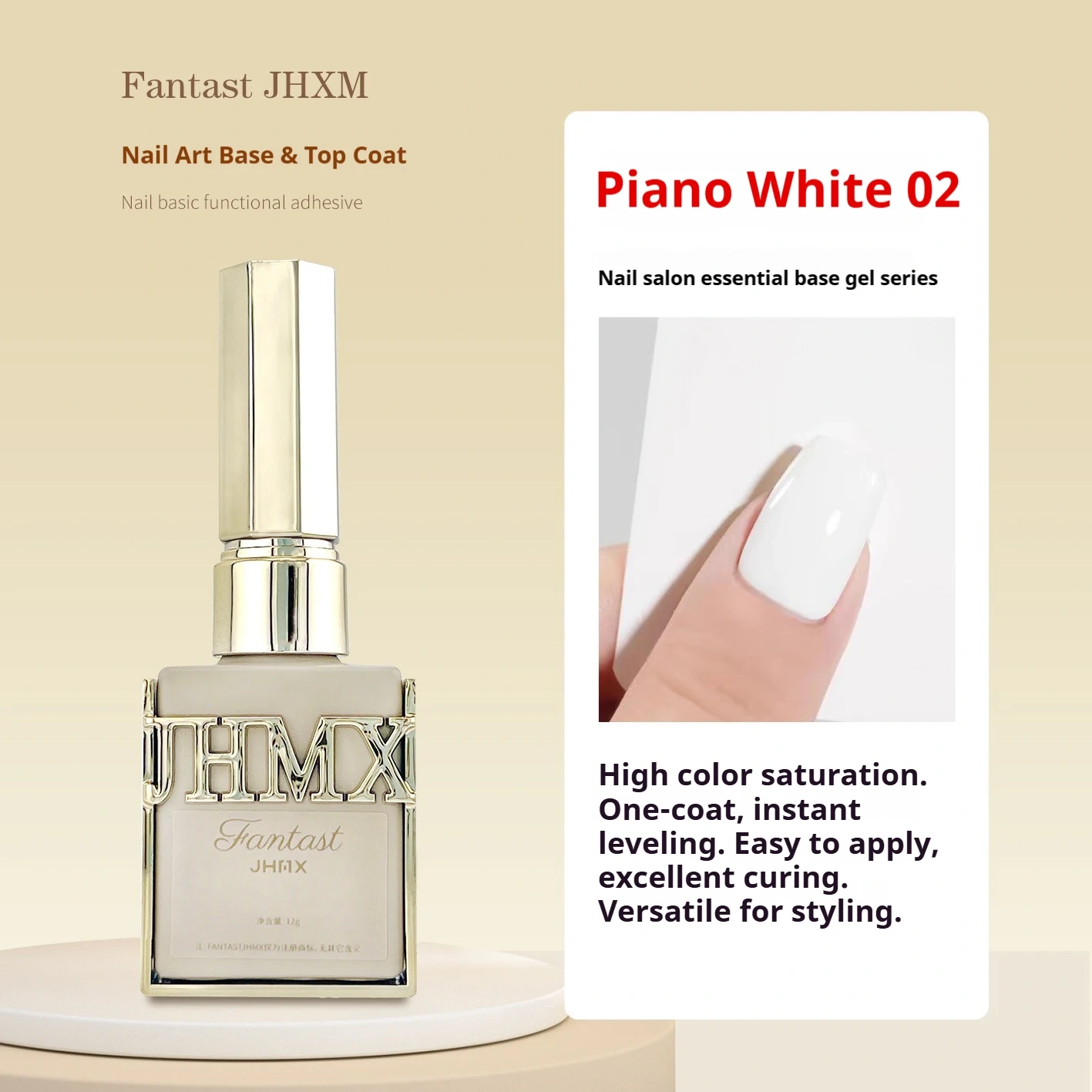 JHMX Gold Bottle Gel System – Builder Base, Self-Leveling & Top Coat