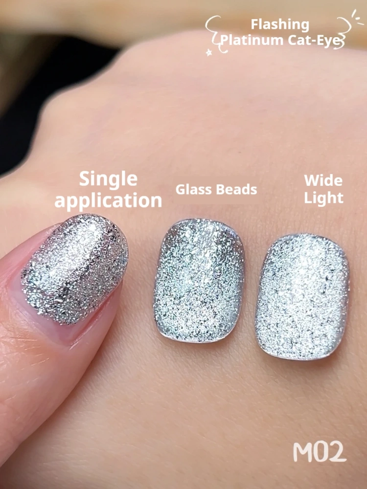 VVSFSSIR Nail 2025 White Flash Cat Eye Gel Polish, Milky Pearl Reflective Shine, Magnetic Soak Off UV LED, Salon Nail Art Kit