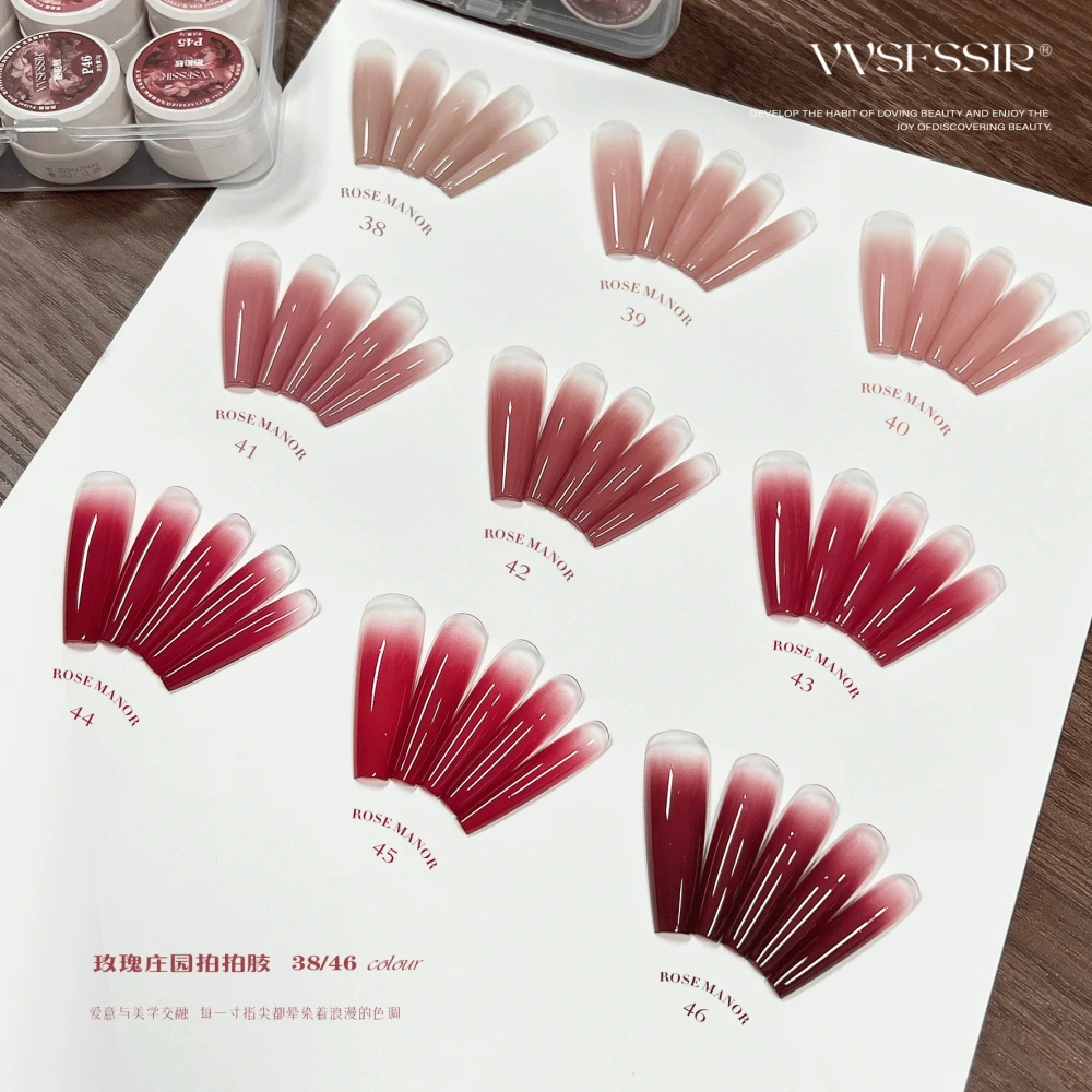 VVSFSSIR Nail Rose Garden Poke Gel Set, 9 Colors High-Pigment Painting Gel, Soak Off UV LED, Full Coverage Gradient Nail Art Kit