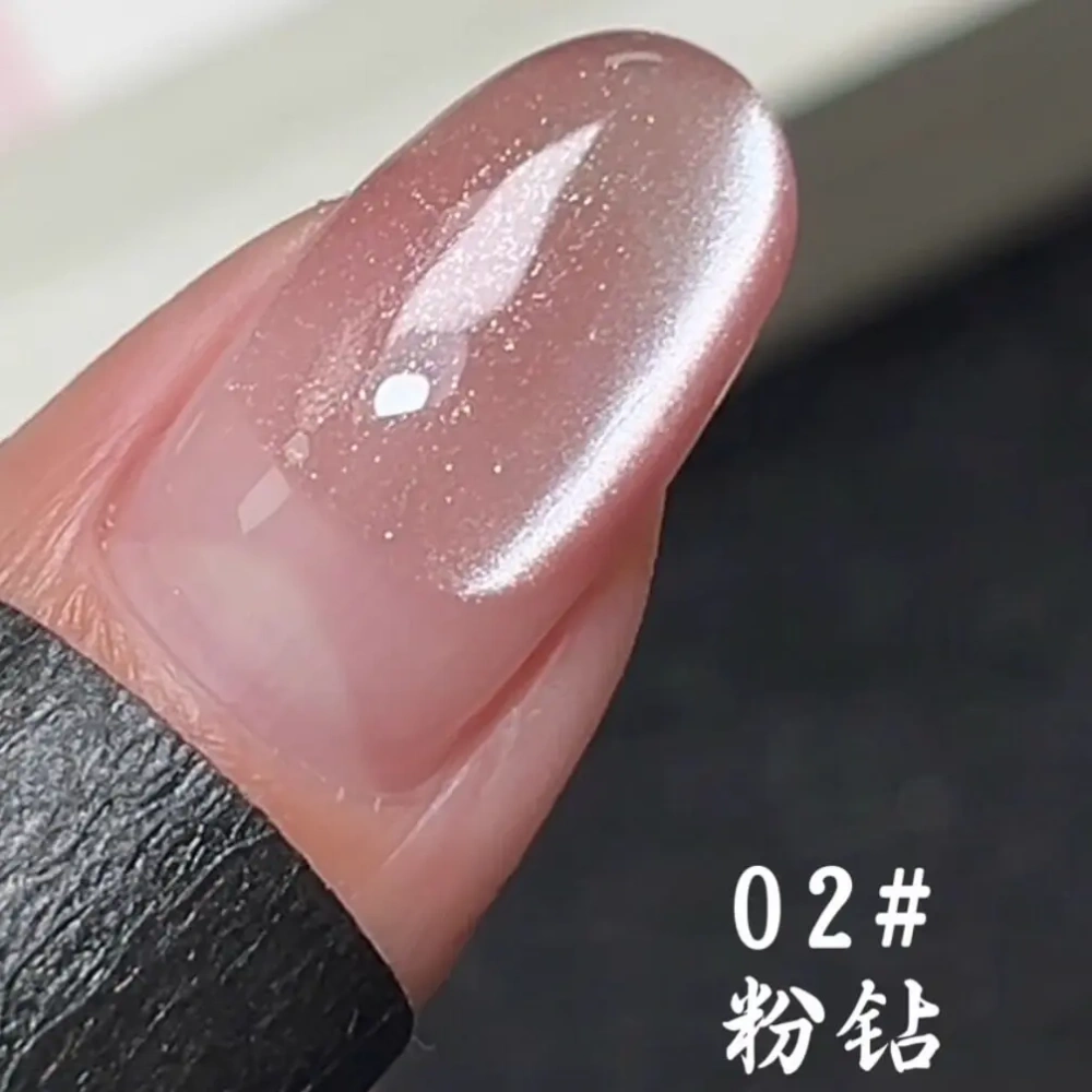 VVSFSSIR Purple Cat Eye Gel Polish 8 Colors Glass Bead Nail Set