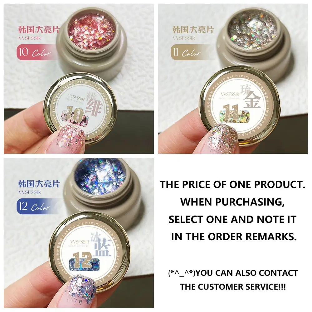 VVSFSSIR Nail Chunky Glitter Gel Nail Polish Set, Soak Off UV LED Nail Art, Sparkly Big Glitter Jar, Salon-Quality Manicure