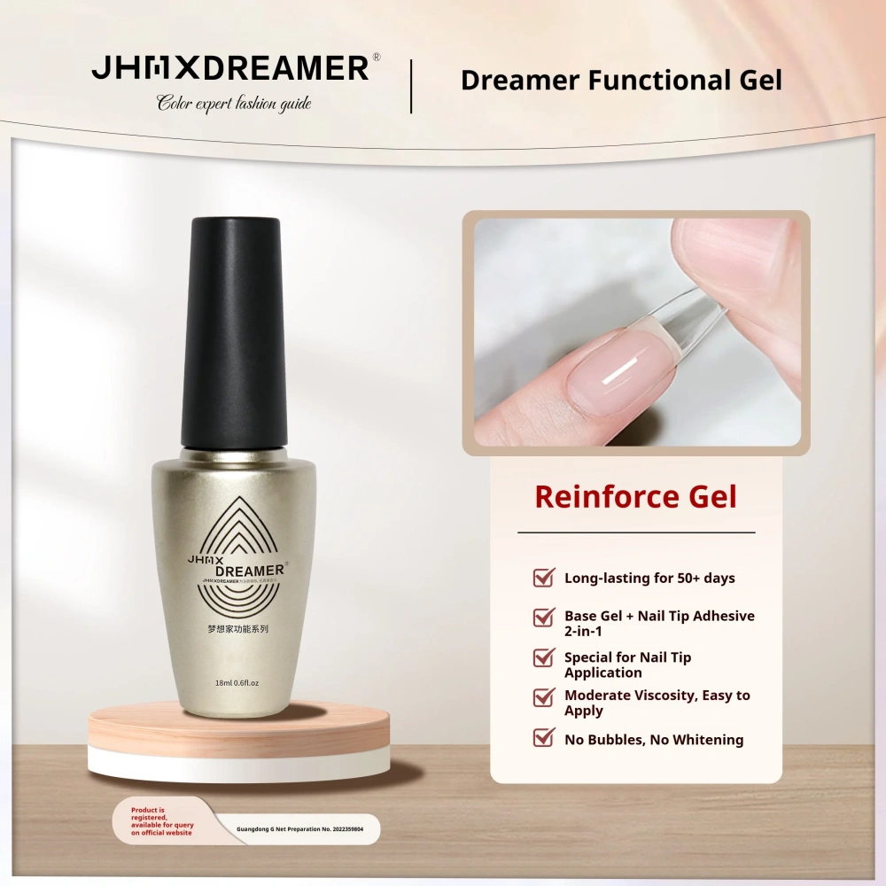 JHMX Dreamer Builder Gel System – Strengthening Base & No-Wipe Top Coat