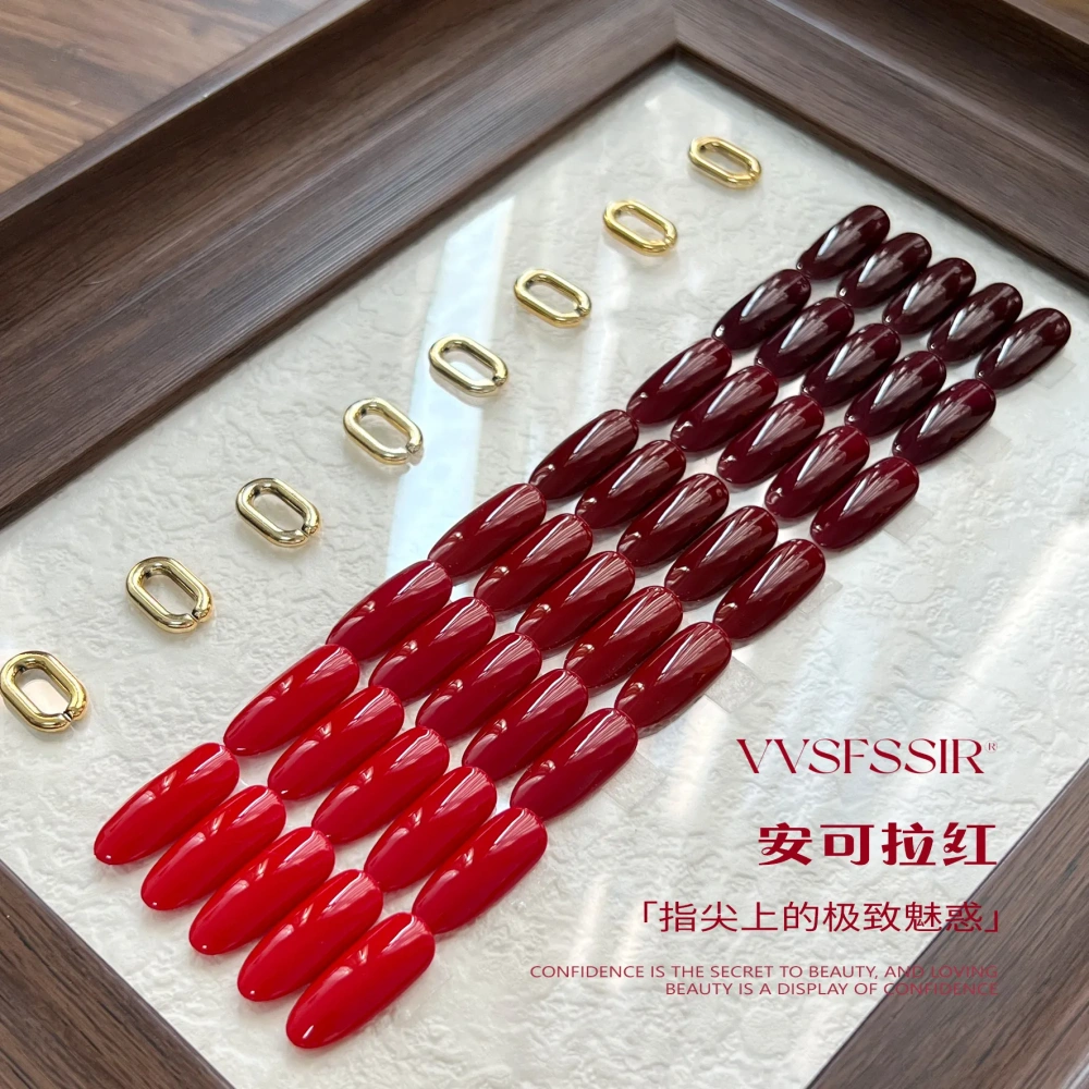 VVSFSSIR Nail 15 Colors Red Gel Nail Polish Set, Sunset Rose & Cherry Red, High Pigment Soak Off UV LED, Salon Nail Art Kit