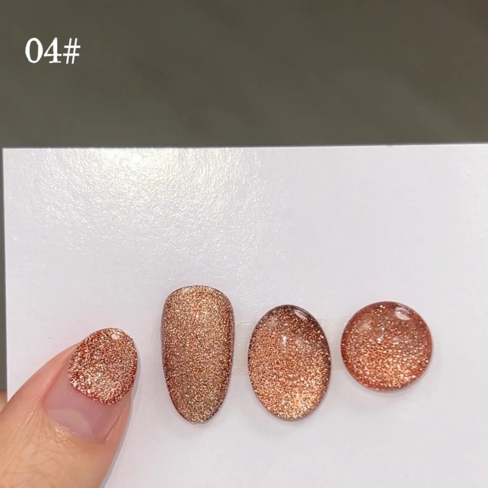VVSFSSIR Nail Cat Eye Magnetic Gel Polish Platinum Super Flash Chunky Glitter Highly Pigmented No Wipe Whitening Salon Manicure