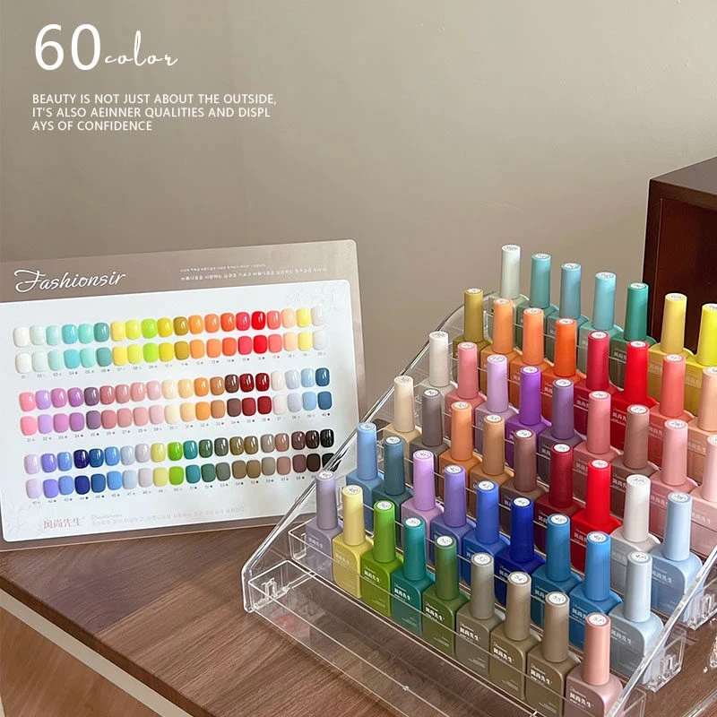 VVSFSSIR Nail 60 Colors Gel Nail Polish Set, Solid Color High Pigment Soak Off UV LED, Professional Beginner Nail Art Starter Ki