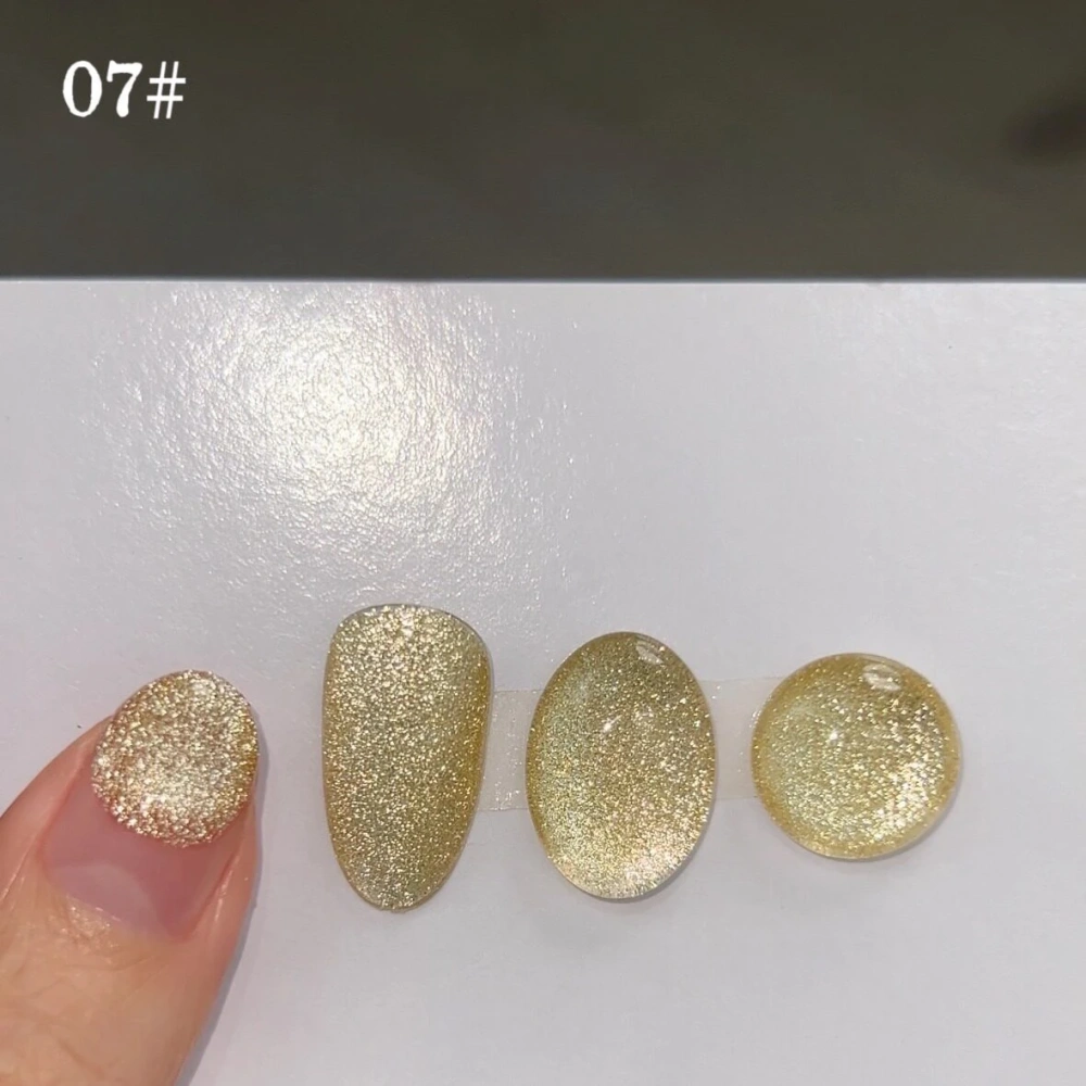 VVSFSSIR Nail Cat Eye Magnetic Gel Polish Platinum Super Flash Chunky Glitter Highly Pigmented No Wipe Whitening Salon Manicure