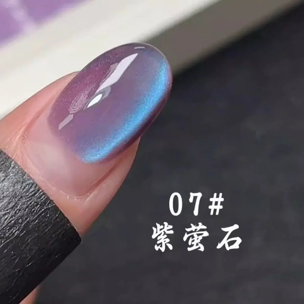 VVSFSSIR Nail 8 Colors Magnetic Cat Eye Gel Polish, Translucent Grape Purple Glass Pearl Shine, Soak Off UV LED, Salon Kit
