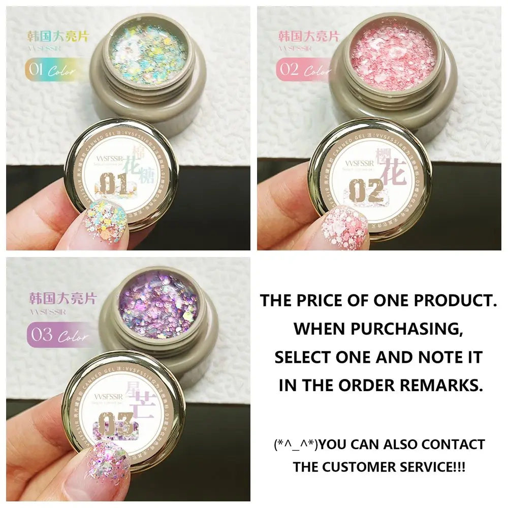 VVSFSSIR Nail Chunky Glitter Gel Nail Polish Set, Soak Off UV LED Nail Art, Sparkly Big Glitter Jar, Salon-Quality Manicure