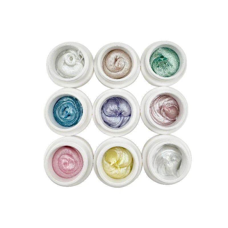VVSFSSIR Nail 9 Colors Opal Shimmer Sculpture Gel Set High-Density 3D Nail Art Gel, Embossed Modeling Paste, Soak Off UV LED Kit