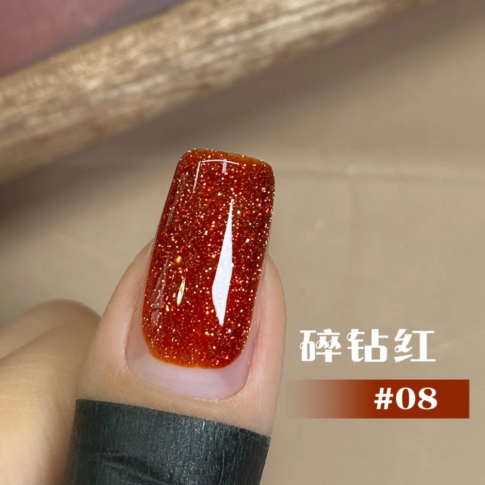 VVSFSSIR Nail Cherry Red Diamond Glitter Gel Polish,Reflective Sparkle Shimmer Effect,High Pigment Soak Off UV LED Nail Art