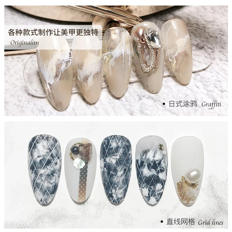 VVSFSSIR Nail 3D Spider Gel Nail Art Painting Gel, Super Thick Elastic Drawing Line Gel, Black White Gold Silver UV LED Soak Off