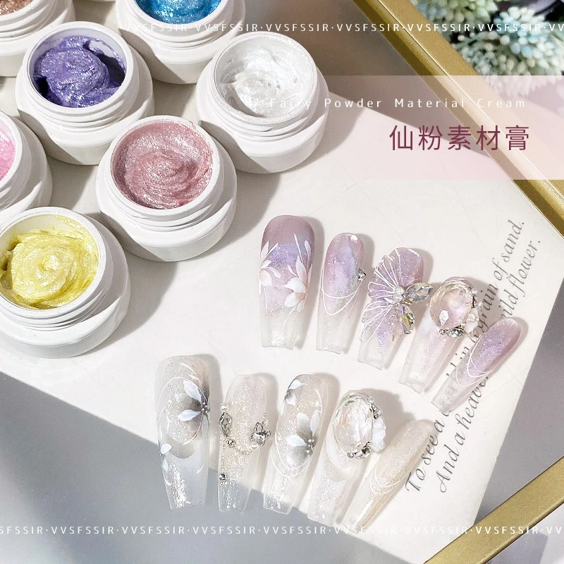 VVSFSSIR Nail 9 Colors Opal Shimmer Sculpture Gel Set High-Density 3D Nail Art Gel, Embossed Modeling Paste, Soak Off UV LED Kit