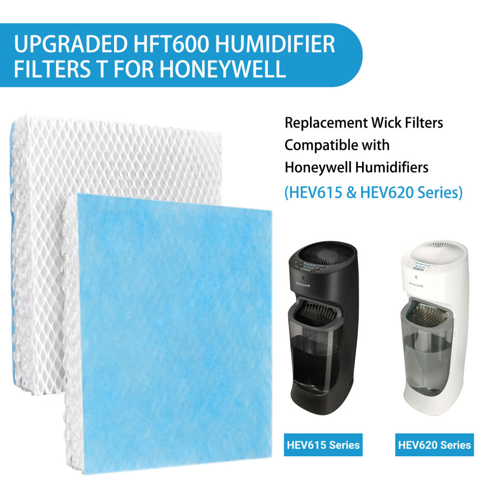 Lemige 4 Pack HFT600 Humidifier Filters T Compatible with Honeywell Humidifier HEV615 and HEV620, Compare to Part HFT600T HFT600PDQ, Upgraded HFT600PF1 Replacement Wicking Filter T