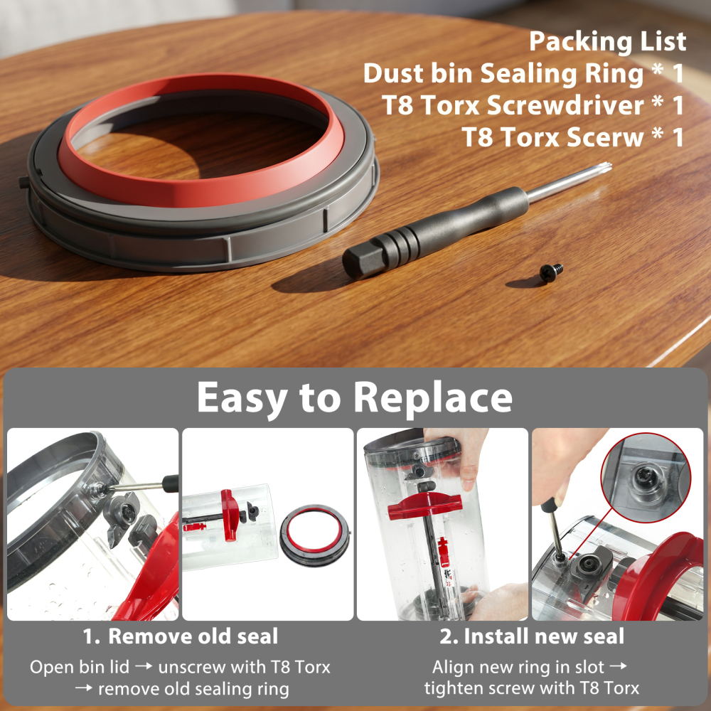 Lemige V11 Dust Bin Seal Replacement Vacuum Parts Compatible with Dyson V15 V11 SV14 SV15 SV22 Cordless Vacuum Cleaner Attachments, Canister Top Sealing Ring for Dyson Replacement Parts & Accessories