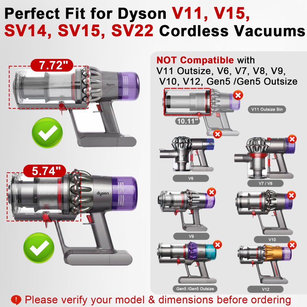 Lemige V11 Dust Bin Seal Replacement Vacuum Parts Compatible with Dyson V15 V11 SV14 SV15 SV22 Cordless Vacuum Cleaner Attachments, Canister Top Sealing Ring for Dyson Replacement Parts & Accessories