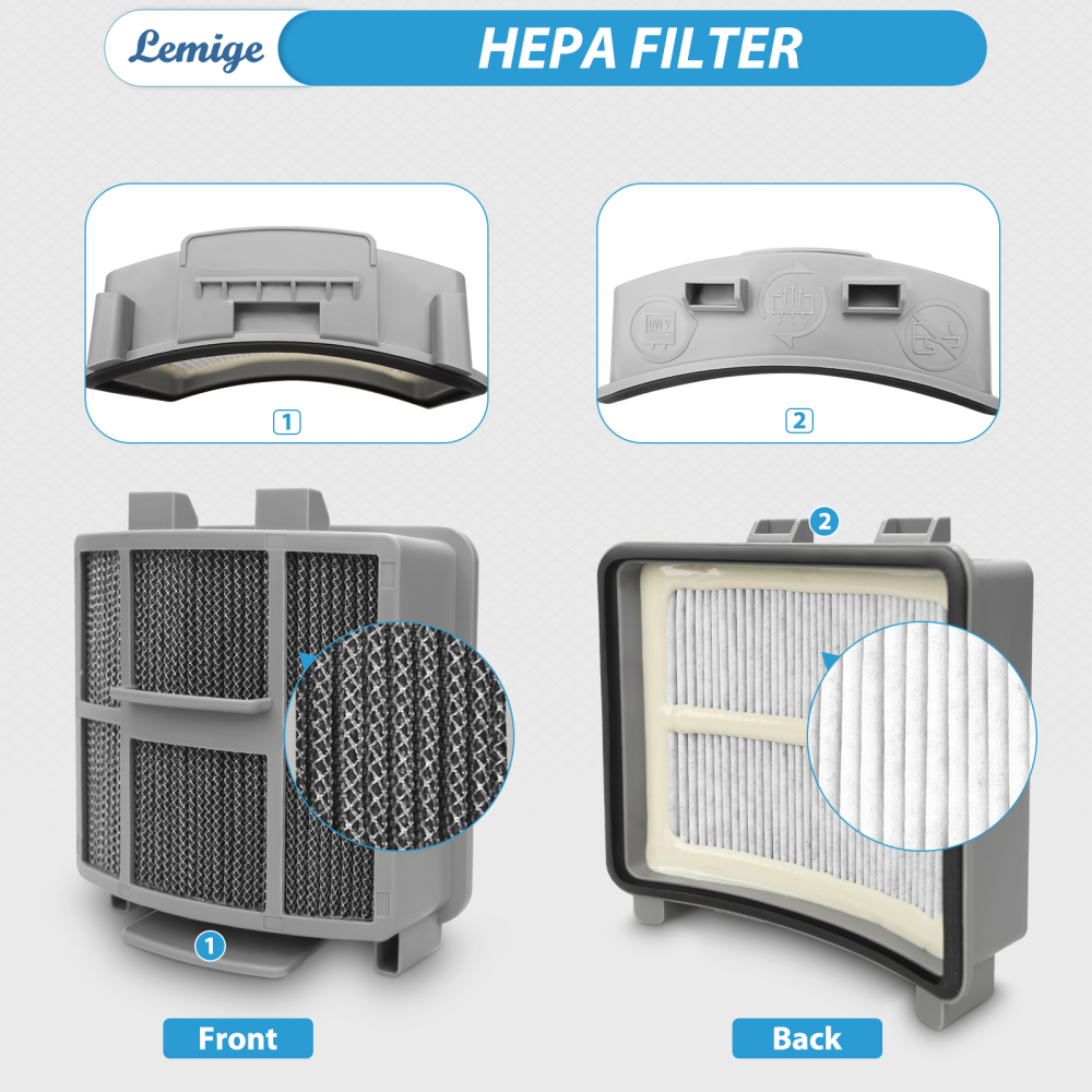 Lemige Filter Replacement for Bissell Pet Hair Eraser 39883 3774F 3774 3774G 3775 SurfaceSense 3418 3415 MultiClean 3402 3409 PowerLifte 3404 Vacuum Cleaners, 1635630&1635629