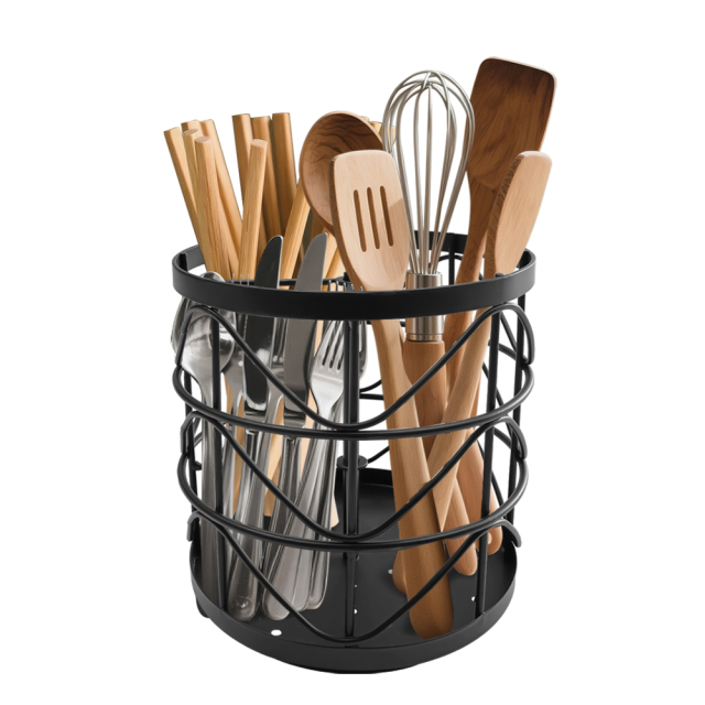 360° Rotating Mesh Utensil Holder – 3-Compartment Metal Cutlery Organizer & Drying Caddy for Kitchen Countertop, Dining Table & Outdoor BBQ,Jiangmen Hanxi Metal Products Factory,360° Rotating Mesh Utensil Holder – 3-Compartment Metal Cutlery Organizer & Drying Caddy for Kitchen Countertop, Dining Table & Outdoor BBQ