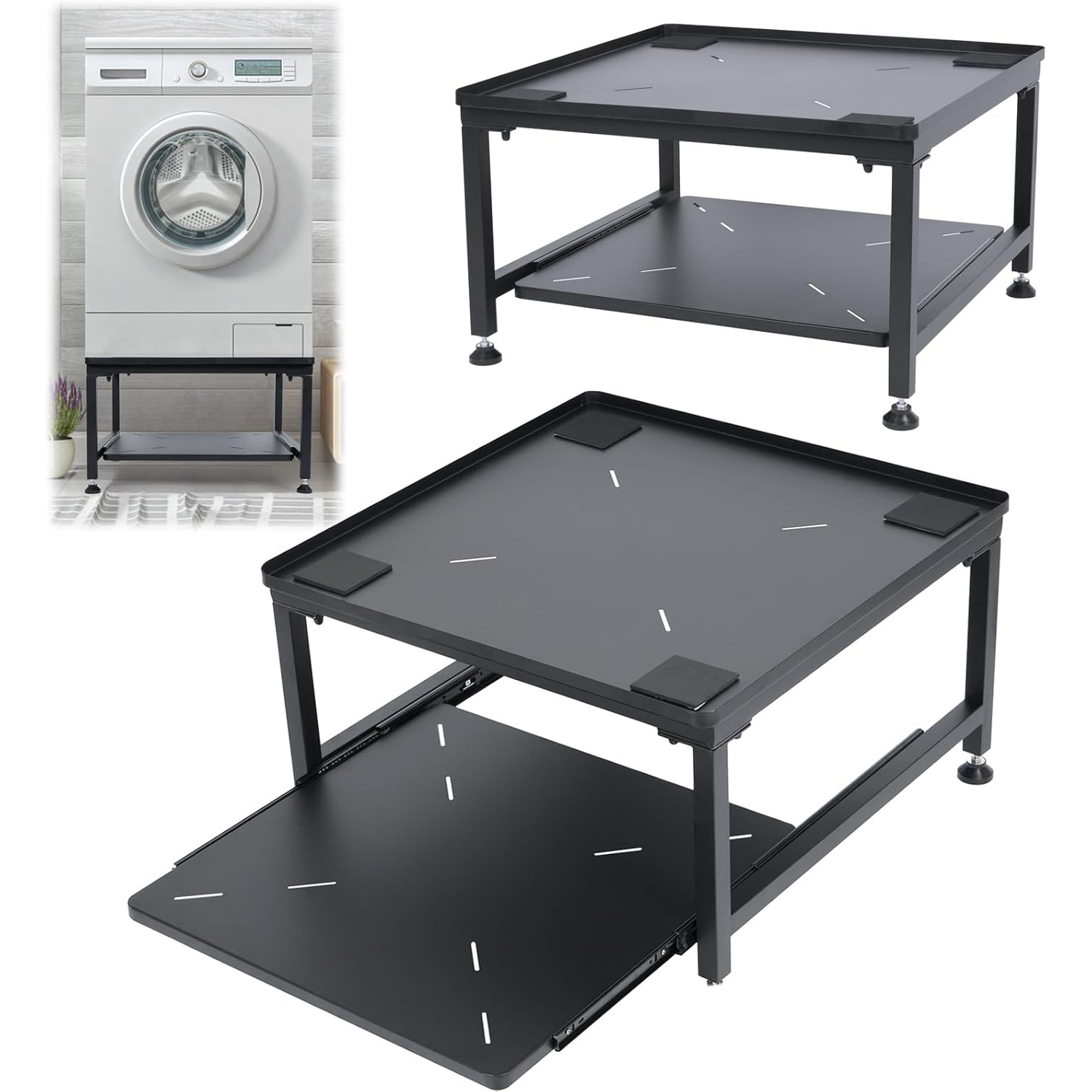 Heavy Duty Washing Machine Stand with Sliding Storage Drawer - 18" Elevated Universal Laundry Pedestal for Washer, Dryer & Refrigerator, Adjustable Feet & Non-Slip Pads, Steel Construction,Jiangmen Hanxi Metal Products Factory,Heavy Duty Washing Machine Stand with Sliding Storage Drawer - 18" Elevated Universal Laundry Pedestal for Washer, Dryer & Refrigerator, Adjustable Feet & Non-Slip Pads, Steel Construction-Jiangmen Hanxi Metal Products Factory
