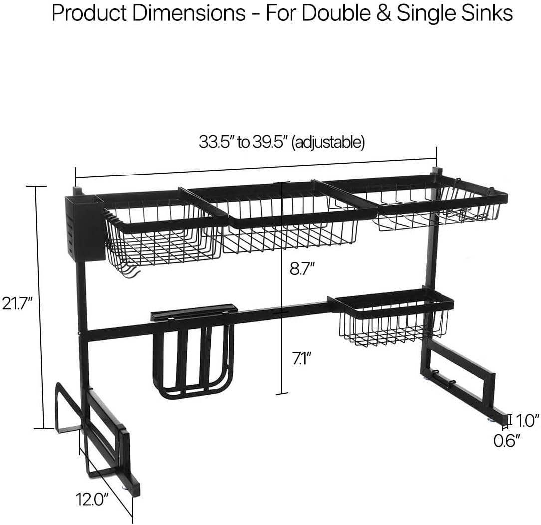 2 Tier Stainless Steel Dish Drying Rack Space-Saving Shelf,Jiangmen Hanxi Metal Products Factory,2 Tier Stainless Steel Dish Drying Rack Space-Saving Shelf