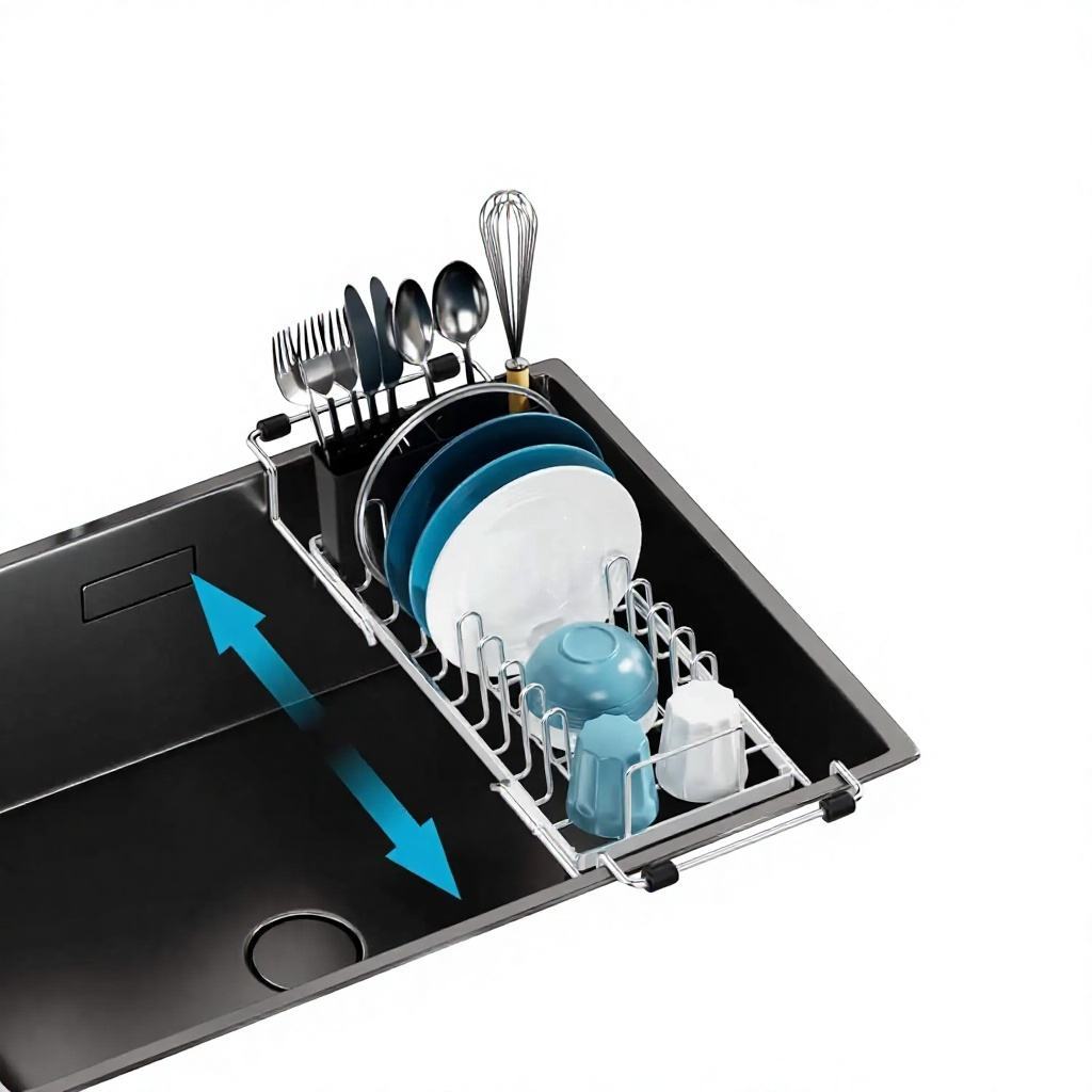 Expandable Stainless Steel Over Sink Dish Drying Rack,Jiangmen Hanxi Metal Products Factory,Expandable Stainless Steel Over Sink Dish Drying Rack