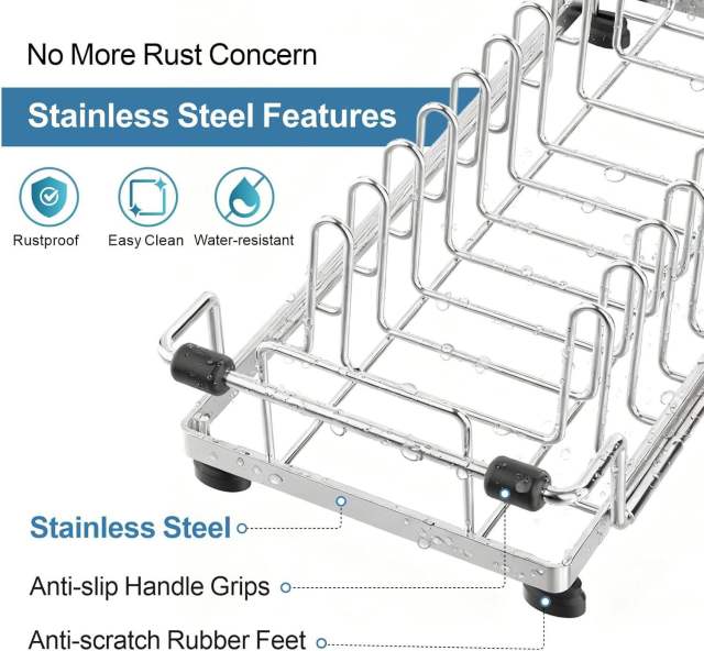 Expandable Stainless Steel Over Sink Dish Drying Rack,Jiangmen Hanxi Metal Products Factory,Expandable Stainless Steel Over Sink Dish Drying Rack