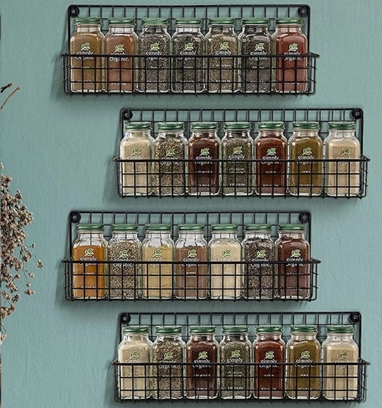 4Pcs Wall Mount Spice Rack, Hanging Space-Saving Organizer,Jiangmen Hanxi Metal Products Factory,4Pcs Wall Mount Spice Rack, Hanging Space-Saving Organizer