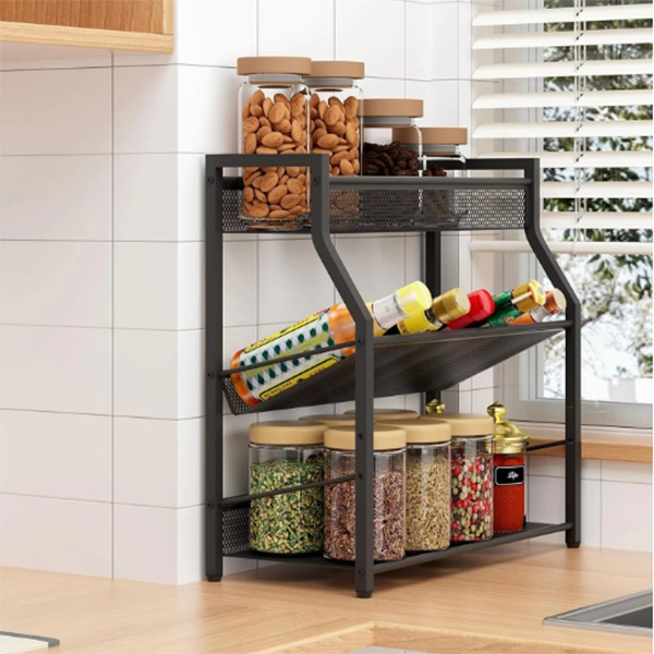 3-Tier Adjustable Spice Rack, Slanted Metal Kitchen Organizer,Jiangmen Hanxi Metal Products Factory,3-Tier Adjustable Spice Rack, Slanted Metal Kitchen Organizer
