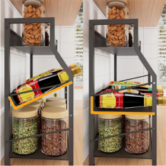 3-Tier Adjustable Spice Rack, Slanted Metal Kitchen Organizer,Jiangmen Hanxi Metal Products Factory,3-Tier Adjustable Spice Rack, Slanted Metal Kitchen Organizer