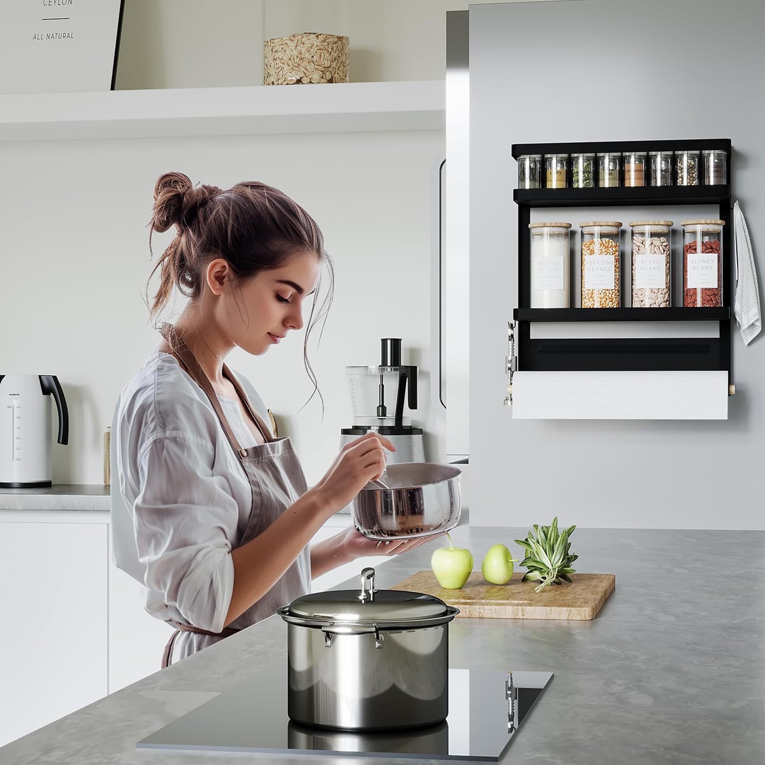 Magnetic Fridge Rack: 2-Tier Drill-Free Storage Organizer,Jiangmen Hanxi Metal Products Factory,Magnetic Fridge Rack: 2-Tier Drill-Free Storage Organizer