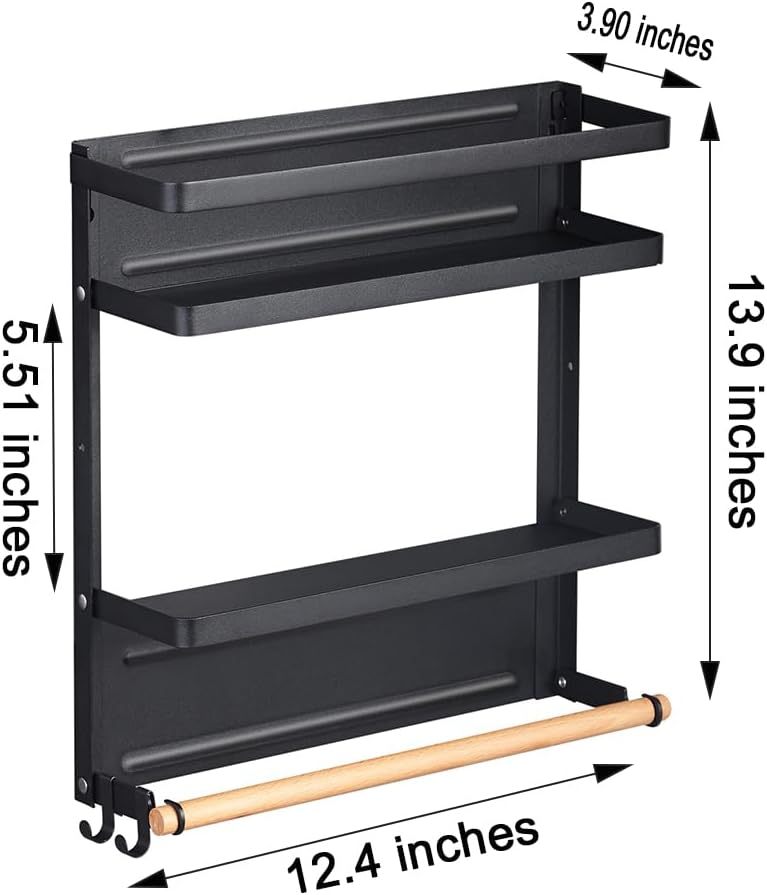 Magnetic Fridge Rack: 2-Tier Drill-Free Storage Organizer,Jiangmen Hanxi Metal Products Factory,Magnetic Fridge Rack: 2-Tier Drill-Free Storage Organizer