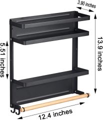 Magnetic Fridge Rack: 2-Tier Drill-Free Storage Organizer,Jiangmen Hanxi Metal Products Factory,Magnetic Fridge Rack: 2-Tier Drill-Free Storage Organizer