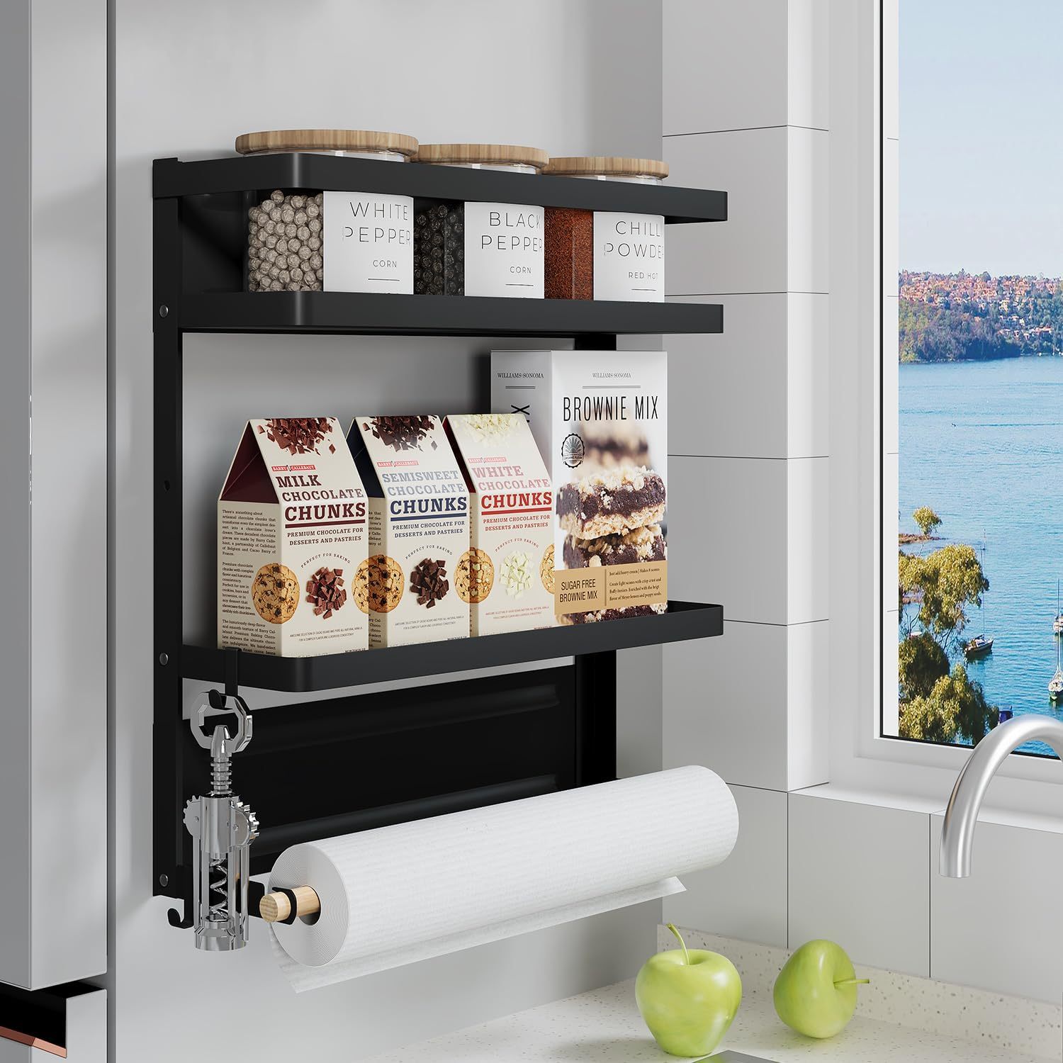 Magnetic Fridge Rack: 2-Tier Drill-Free Storage Organizer,Jiangmen Hanxi Metal Products Factory,Magnetic Fridge Rack: 2-Tier Drill-Free Storage Organizer