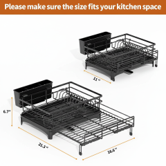 Expandable Dish Drying Rack with Auto-Drain & Rustproof Coat,Jiangmen Hanxi Metal Products Factory,Expandable Dish Drying Rack with Auto-Drain & Rustproof Coat