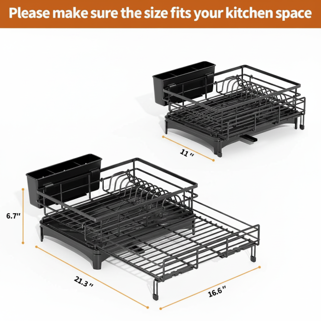 Expandable Dish Drying Rack with Auto-Drain & Rustproof Coat,Jiangmen Hanxi Metal Products Factory,Expandable Dish Drying Rack with Auto-Drain & Rustproof Coat